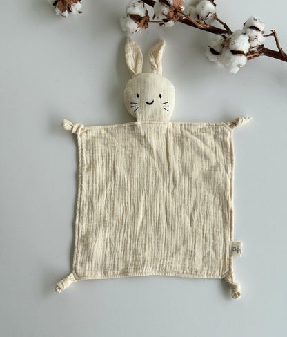 Hopsy - muslin rabbit cuddle blanket