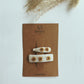 Linen embroidered hair clip set