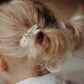 Linen embroidered hair clip set