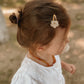 Gestrickte Blumen Haarspangen Mini in Gold im 3er Set